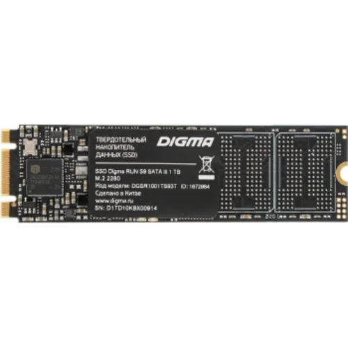 Накопитель SSD Digma SATA-III 1TB DGSR1001TS93T Run S9 M.2 2280 Накопитель SSD Digma SATA-III 1TB DGSR1001TS93T Run S9 M.2 2280
