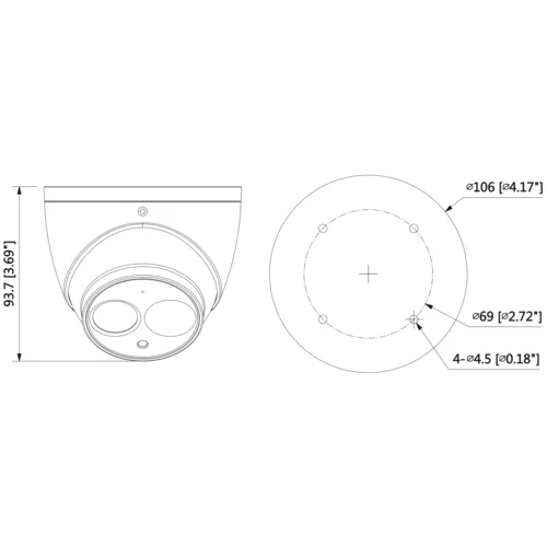 IP камера Dahua DH-IPC-HDW4431EMP-ASE-0280B купольная 4Мп, фикс. объектив 2.8мм, ИК до 50м, WDR 120дБ, встр. микр., PoE, IP67, MicroSD до 128Гб