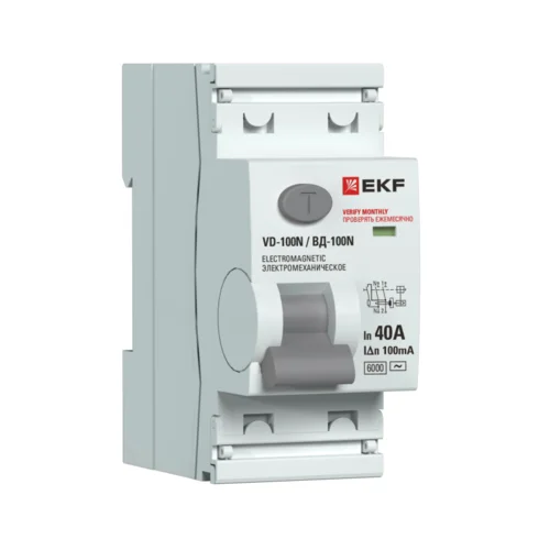 Выключатель дифференциального тока 2п 40А 100мА тип A 6кА ВД-100N электромех. PROxima EKF E1026MA401