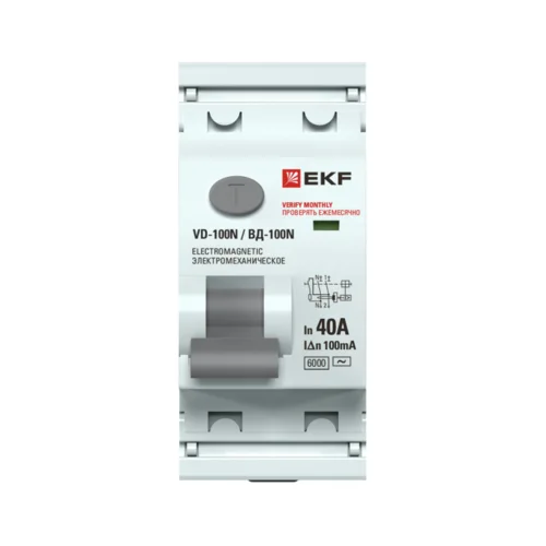 Выключатель дифференциального тока 2п 40А 100мА тип A 6кА ВД-100N электромех. PROxima EKF E1026MA401