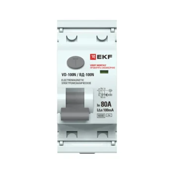 Выключатель дифференциального тока 2п 80А 100мА тип A 6кА ВД-100N электромех. PROxima EKF E1026MA801