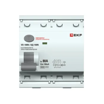 Выключатель дифференциального тока 4п 80А 30мА тип A 6кА ВД-100N электромех. PROxima EKF E1046MA8030 Выключатель дифференциального тока 4п 80А 30мА тип A 6кА ВД-100N электромех. PROxima EKF E1046MA8030