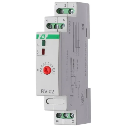 Реле времени RV-02 16А 1..120с 230В 1 перекл. IP20 задержка выключ. монтаж на DIN-рейке F&F EA02.001 Реле времени RV-02 16А 1..120с 230В 1 перекл. IP20 задержка выключ. монтаж на DIN-рейке F&F EA02.001