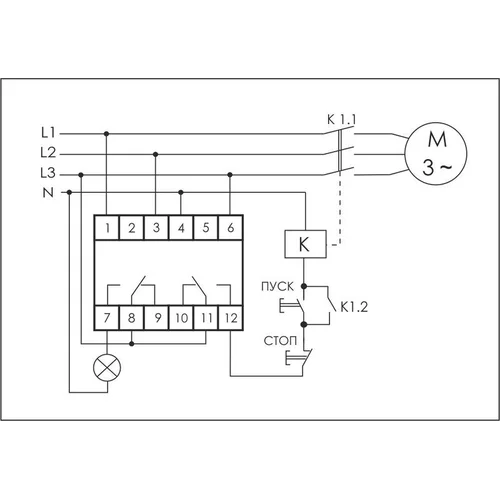Реле контроля наличия и чередования фаз CKF-318-1 (контроль чередования; слипания фаз; регулировка в