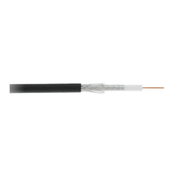 Кабель NETLAN коаксиальный, RG-6 (75 Ом), одножильный, CCS (омедненная сталь), внешний, PE до -40C, черный, 305м