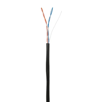 Кабель NETLAN U/UTP 2 пары, Кат.5 (Класс D), 100МГц, одножильный, BC (чистая медь), внешний, PE до -40C, черный, 305м