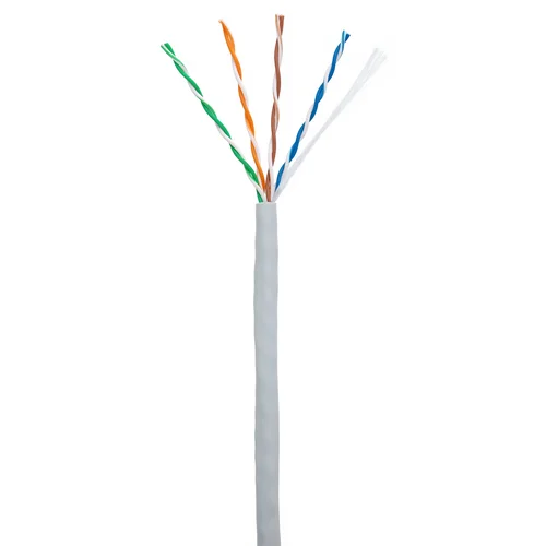 Кабель NETLAN U/UTP 4 пары, Кат.5e (Класс D), 100МГц, одножильный, BC (чистая медь), внутренний, PVC нг(B), серый, 100м Кабель NETLAN U/UTP 4 пары, Кат.5e (Класс D), 100МГц, одножильный, BC (чистая медь), внутренний, PVC нг(B), серый, 100м
