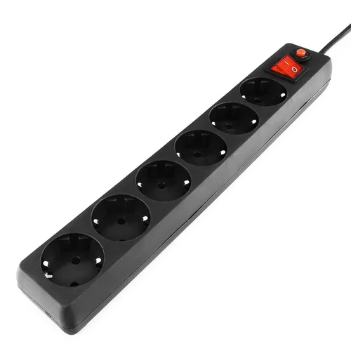 Сетевой фильтр Гарнизон ECL-6-B-1.8, 6р, 10А, 1.8м, ур.защиты 4, черный, пакет Сетевой фильтр Гарнизон ECL-6-B-1.8, 6р, 10А, 1.8м, ур.защиты 4, черный, пакет