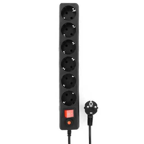 Сетевой фильтр Гарнизон ЕНВ-6 1.8 м 6р черный