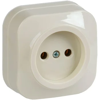 Розетка 1-м ОП GLORY РС20-2-ХК 10А без заземл. крем. IEK ERH10-K33-10 Розетка 1-м ОП GLORY РС20-2-ХК 10А без заземл. крем. IEK ERH10-K33-10
