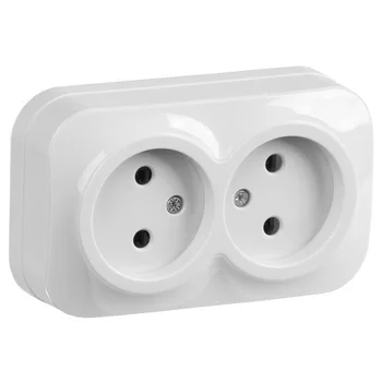 Розетка 2-м ОП GLORY РС22-2-ХБ 10А без заземл. бел. IEK ERH20-K01-10 Розетка 2-м ОП GLORY РС22-2-ХБ 10А без заземл. бел. IEK ERH20-K01-10