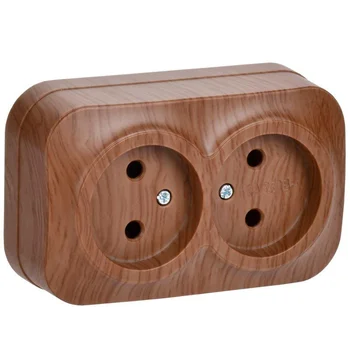 Розетка 2-м ОП GLORY РС22-2-ХД 10А без заземл. дуб IEK ERH20-K24-10