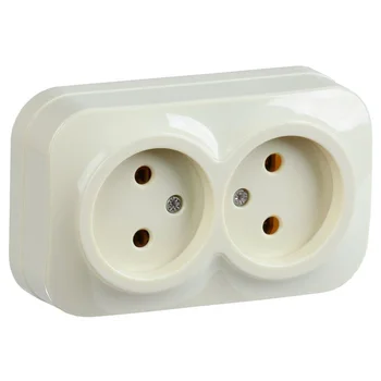 Розетка 2-м ОП GLORY РС22-2-ХК 10А без заземл. крем. IEK ERH20-K33-10 Розетка 2-м ОП GLORY РС22-2-ХК 10А без заземл. крем. IEK ERH20-K33-10