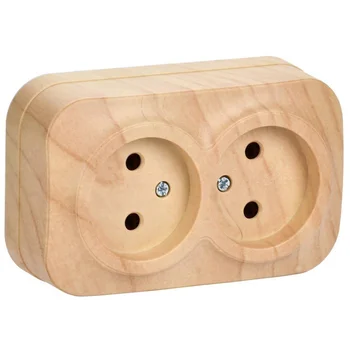 Розетка 2-м ОП GLORY РС22-2-ХС 10А без заземл. сосна IEK ERH20-K34-10 Розетка 2-м ОП GLORY РС22-2-ХС 10А без заземл. сосна IEK ERH20-K34-10