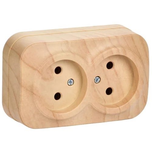 Розетка 2-м ОП GLORY РС22-2-ХС 10А без заземл. сосна IEK ERH20-K34-10