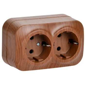 Розетка 2-м ОП GLORY РС22-3-ХД 16А с заземл. дуб IEK ERH21-K24-16 Розетка 2-м ОП GLORY РС22-3-ХД 16А с заземл. дуб IEK ERH21-K24-16