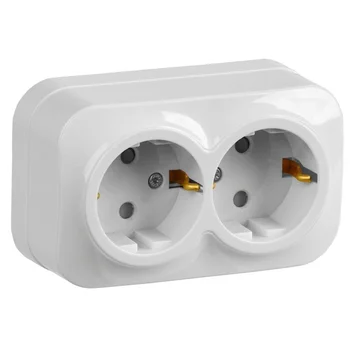 Розетка 2-м ОП GLORY РСш22-3-ХБ 16А с заземл. защ. шторки бел. IEK ERH24-K01-16 Розетка 2-м ОП GLORY РСш22-3-ХБ 16А с заземл. защ. шторки бел. IEK ERH24-K01-16