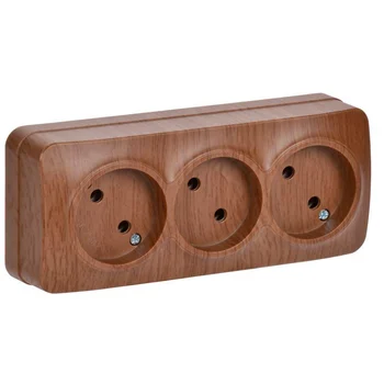 Розетка 3-м ОП GLORY РС23-2-ХД 10А без заземл. дуб IEK ERH30-K24-10 Розетка 3-м ОП GLORY РС23-2-ХД 10А без заземл. дуб IEK ERH30-K24-10