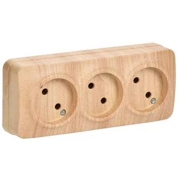 Розетка 3-м ОП GLORY РС23-2-ХС 10А без заземл. сосна IEK ERH30-K34-10 Розетка 3-м ОП GLORY РС23-2-ХС 10А без заземл. сосна IEK ERH30-K34-10