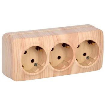 Розетка 3-м ОП GLORY РС23-3-ХС 16А с заземл. сосна IEK ERH31-K34-16 Розетка 3-м ОП GLORY РС23-3-ХС 16А с заземл. сосна IEK ERH31-K34-16