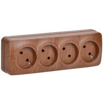 Розетка 4-м ОП GLORY РС24-2-ХД 10А без заземл. дуб IEK ERH40-K24-10 Розетка 4-м ОП GLORY РС24-2-ХД 10А без заземл. дуб IEK ERH40-K24-10