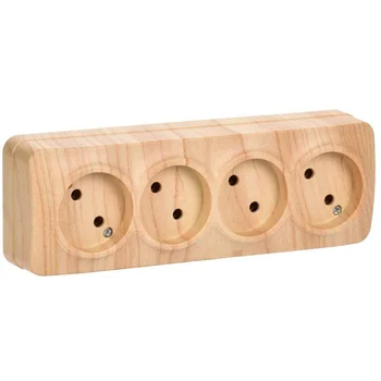 Розетка 4-м ОП GLORY РС24-2-ХС 10А без заземл. сосна IEK ERH40-K34-10 Розетка 4-м ОП GLORY РС24-2-ХС 10А без заземл. сосна IEK ERH40-K34-10