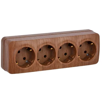 Розетка 4-м ОП GLORY РС24-3-ХД 16А с заземл. дуб IEK ERH41-K24-16 Розетка 4-м ОП GLORY РС24-3-ХД 16А с заземл. дуб IEK ERH41-K24-16