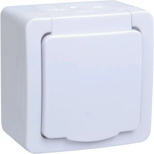 Розетка 1-м ОП Гермес Plus РСб20-3-ГПБб 16А IP54 с заземл. с крышкой бел. IEK ERMP12-K01-16-54-EC