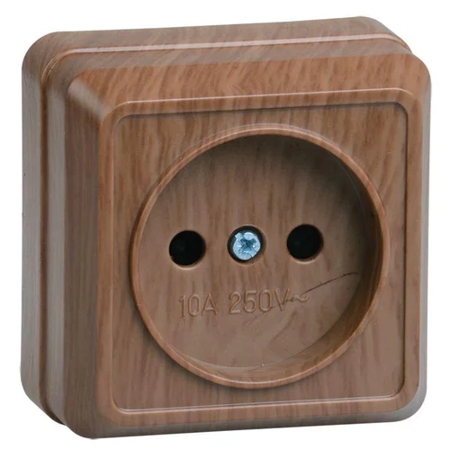 Розетка 1-м ОП Октава 10А IP20 без заземл. дуб IEK ERO10-K04-10-DC