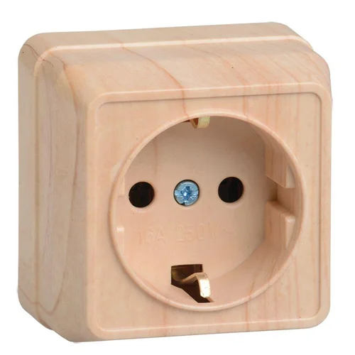 Розетка 1-м ОП Октава РС20-3-ОС 16А IP20 с заземл. сосна IEK ERO11-K03-16-DC Розетка 1-м ОП Октава РС20-3-ОС 16А IP20 с заземл. сосна IEK ERO11-K03-16-DC