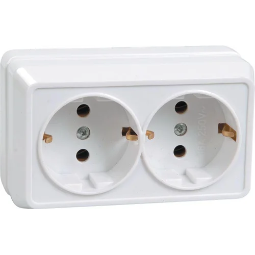 Розетка 2-м ОП Октава РС22-3-ОБ 16А IP20 с заземл. бел. IEK ERO21-K01-16-DC Розетка 2-м ОП Октава РС22-3-ОБ 16А IP20 с заземл. бел. IEK ERO21-K01-16-DC