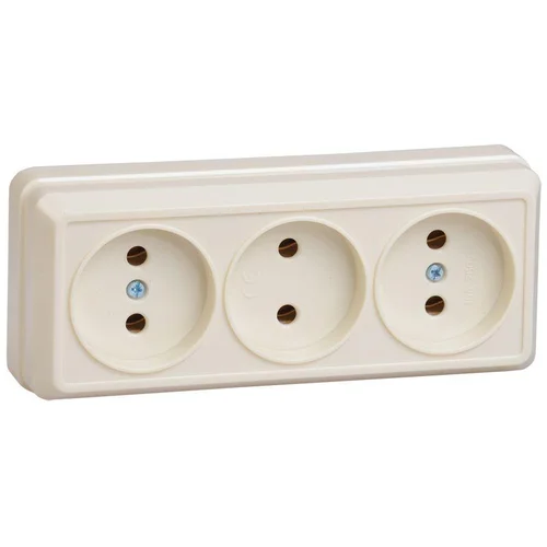 Розетка 3-м ОП Октава 10А IP20 без заземл. крем. IEK ERO30-K33-10-DC Розетка 3-м ОП Октава 10А IP20 без заземл. крем. IEK ERO30-K33-10-DC