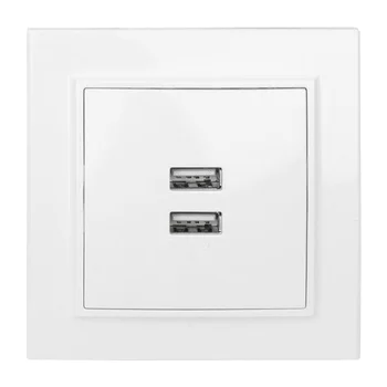 Розетка USB 2-м СП Минск 2.1А бел. EKF ERR-2USB-100 Розетка USB 2-м СП Минск 2.1А бел. EKF ERR-2USB-100