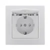 Розетка 1-м СП Минск 16А IP20 с заземл. защ. шторки с крышкой бел. Basic EKF ERR16-029-100
