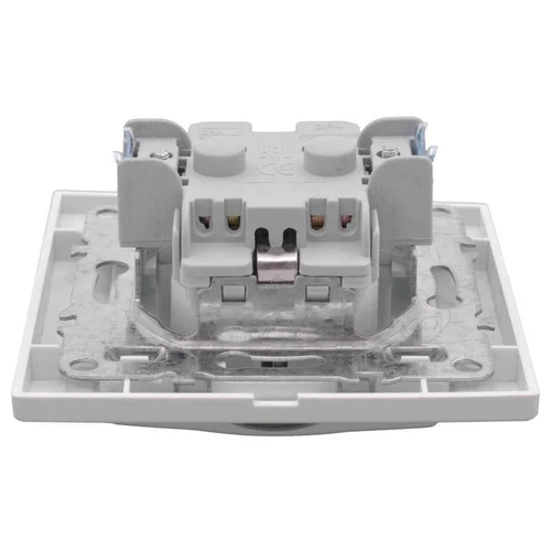 Розетка 1-м СП Минск 16А IP20 с заземл. защ. шторки с крышкой бел. Basic EKF ERR16-029-100