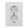 Розетка 2-м СП Минск 16А IP20 с заземл. защ. шторки бел. Basic EKF ERR16-128-100
