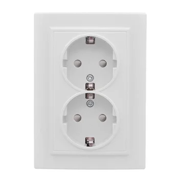 Розетка 2-м СП Минск 16А IP20 с заземл. защ. шторки бел. Basic EKF ERR16-128-100 Розетка 2-м СП Минск 16А IP20 с заземл. защ. шторки бел. Basic EKF ERR16-128-100