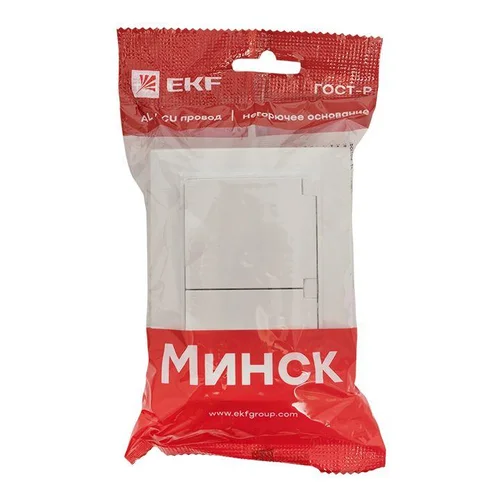 Розетка 2-м СП Минск 16А IP44 с заземл. защ. шторки с крышкой бел. EKF ERR16-129-200-44 Розетка 2-м СП Минск 16А IP44 с заземл. защ. шторки с крышкой бел. EKF ERR16-129-200-44