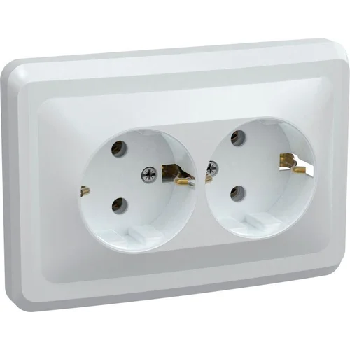 Розетка 2-м СП Вега РС12-3-ВБ с заземл. контактом без защ. шторок 16А бел. IEK ERV21-K01-16-DM Розетка 2-м СП Вега РС12-3-ВБ с заземл. контактом без защ. шторок 16А бел. IEK ERV21-K01-16-DM