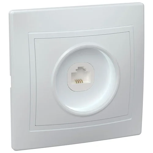 Розетка телефонная 1-м СП Кварта РТ10-КБ IP20 бел. IEK ETK10-K01-DM