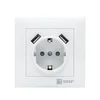 Розетка 1-м СП Валенсия 16А IP20 с заземл. защ. шторки с 2-мя заряд. устройствами USB 2.1А бел. PROx