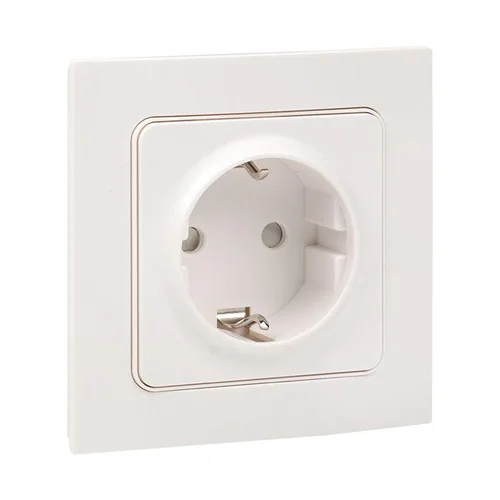 Розетка 1-м СП Стокгольм 16А IP20 с заземл. защ. шторки бел. PROxima EKF EXR16-028-10