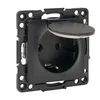 Розетка 1-м СП Стокгольм 16А IP44 с заземл.защ. шторки с крышкой механизм черн. PROxima EKF EZR16-02