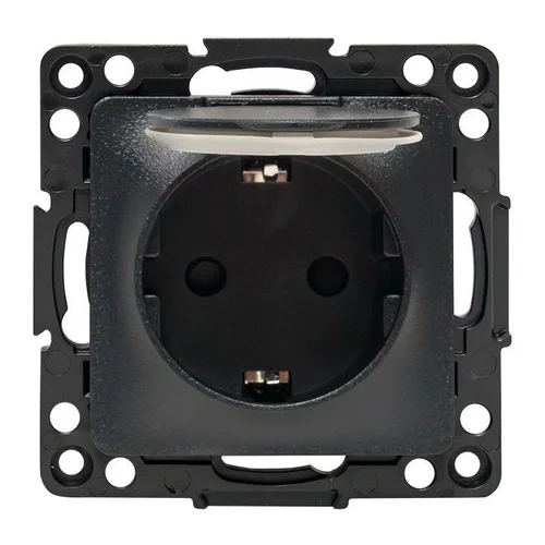 Розетка 1-м СП Стокгольм 16А IP44 с заземл.защ. шторки с крышкой механизм черн. PROxima EKF EZR16-02