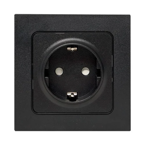 Розетка 1-м СП Стокгольм 16А с заземл. защ. шторки винтов. клеммы механизм черн. PROxima EKF EZR16-0