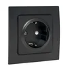 Розетка 1-м СП Стокгольм 16А с заземл. защ. шторки винтов. клеммы механизм черн. PROxima EKF EZR16-0