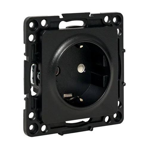 Розетка 1-м СП Стокгольм 16А с заземл. защ. шторки винтов. клеммы механизм черн. PROxima EKF EZR16-0