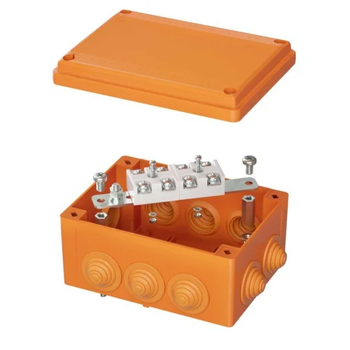 Коробка ответвительная FS 150х110х70мм 4р 450В 32А 10кв.мм нерж. контакт с каб. вводами и клеммн. IP Коробка ответвительная FS 150х110х70мм 4р 450В 32А 10кв.мм нерж. контакт с каб. вводами и клеммн. IP