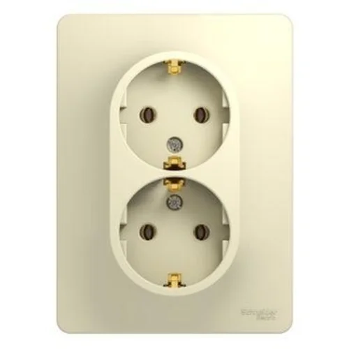Розетка 2-м СП Glossa 16А IP20 с заземл. в сборе беж. SE GSL000224 Розетка 2-м СП Glossa 16А IP20 с заземл. в сборе беж. SE GSL000224