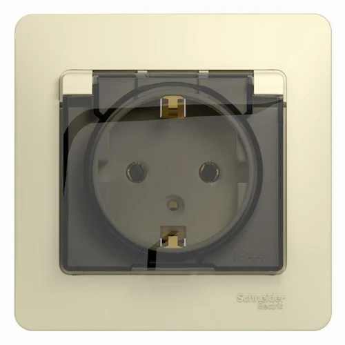 Розетка 1-м СП Glossa 16А IP20 с заземл. защ. шторки с крышкой в сборе беж. SE GSL000246 Розетка 1-м СП Glossa 16А IP20 с заземл. защ. шторки с крышкой в сборе беж. SE GSL000246